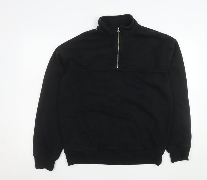 Forever 21 Men’s Black Fleece 1/2 Zip Pullover Sweatshirt Size S