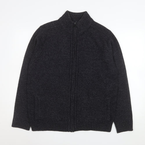 Marks and Spencer Men's Black Acrylic Full Zip Knit Jacket L