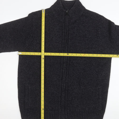 Marks and Spencer Men's Black Acrylic Full Zip Knit Jacket L
