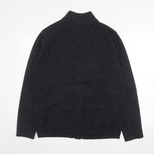 Marks and Spencer Men's Black Acrylic Full Zip Knit Jacket L