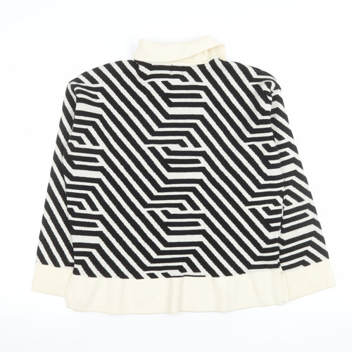 River Island Women’s Black Geometric Collared Knit Jumper Size S