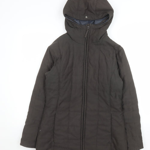 Columbia Women’s Brown Hooded Mid-Length Puffer Jacket M