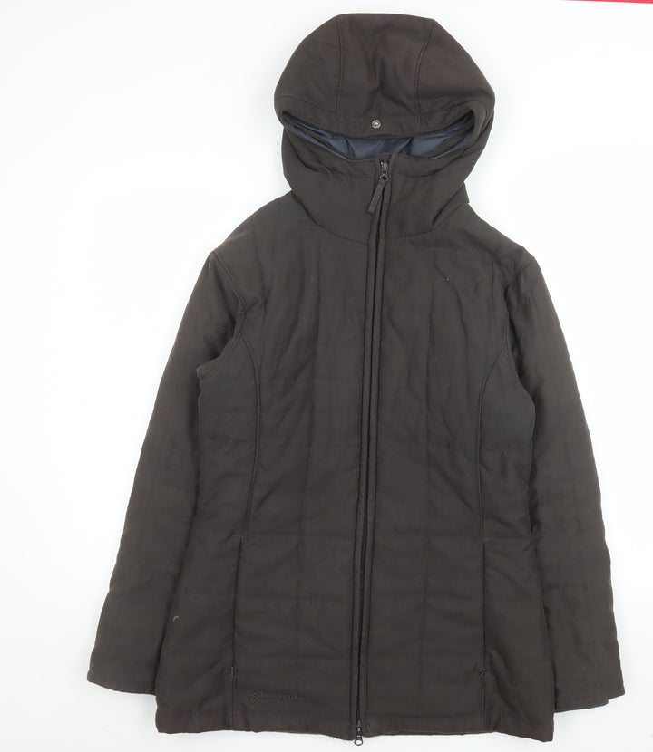 Columbia Women’s Brown Hooded Mid-Length Puffer Jacket M