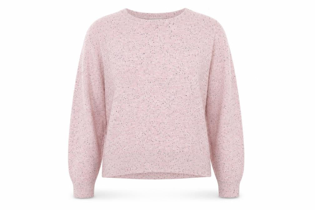 Front view of BASIC Women’s Pink Crew Neck Knit Jumper, size UK 8