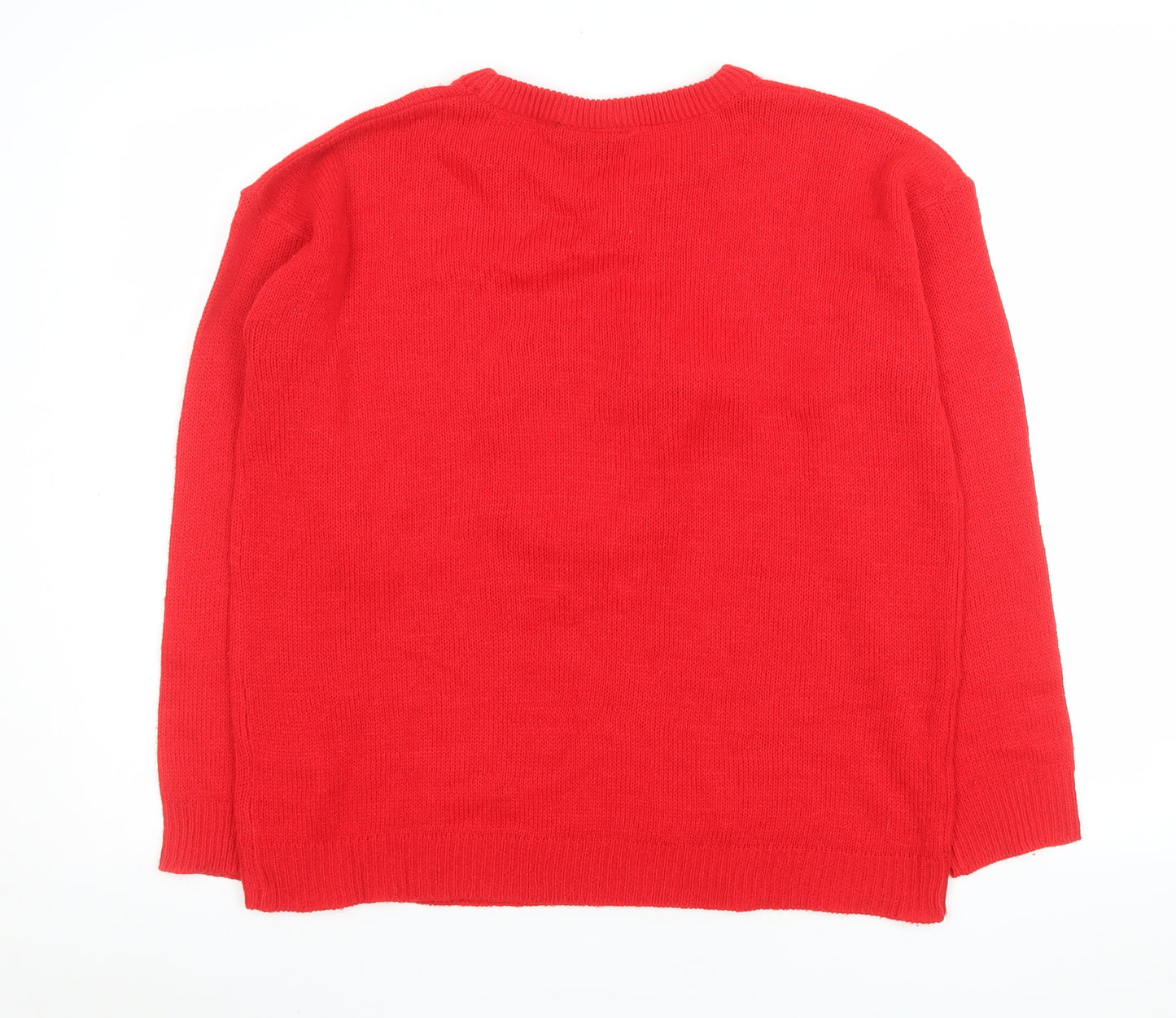 Brave Soul Women’s Red Christmas Jumper Size 14 Robin Sequin Knit
