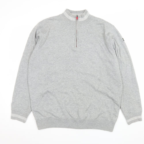 Stuburt Men's Grey 1/4 Zip Knit Jacket L Golf Sportswear