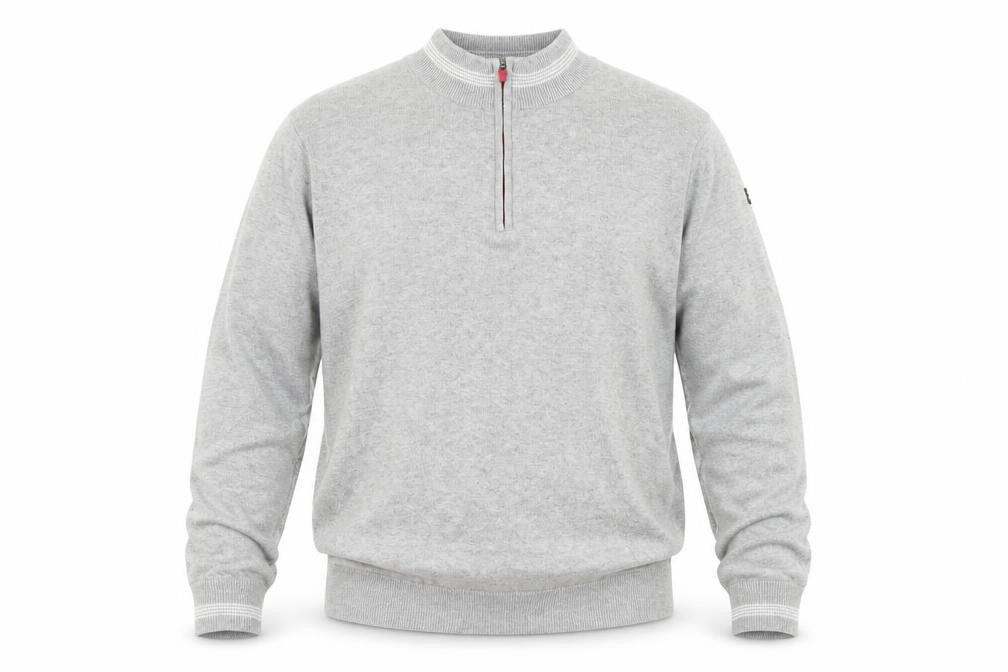 Stuburt Men's Grey 1/4 Zip Knit Jacket L Golf Sportswear