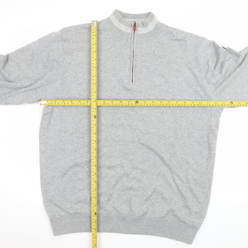 Stuburt Men's Grey 1/4 Zip Knit Jacket L Golf Sportswear