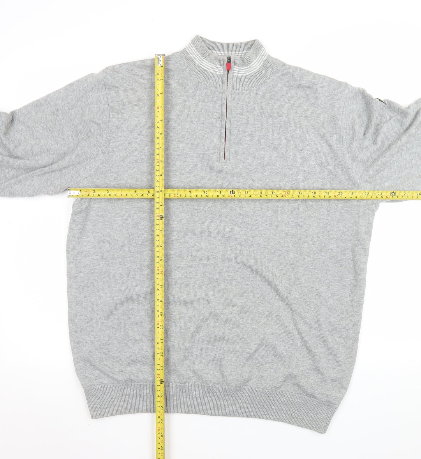 Stuburt Men's Grey 1/4 Zip Knit Jacket L Golf Sportswear