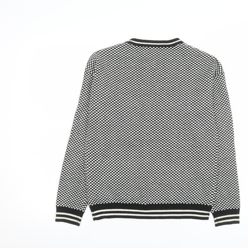 Splash Womens Black White Heart Geometric Knit Jumper Size 6
