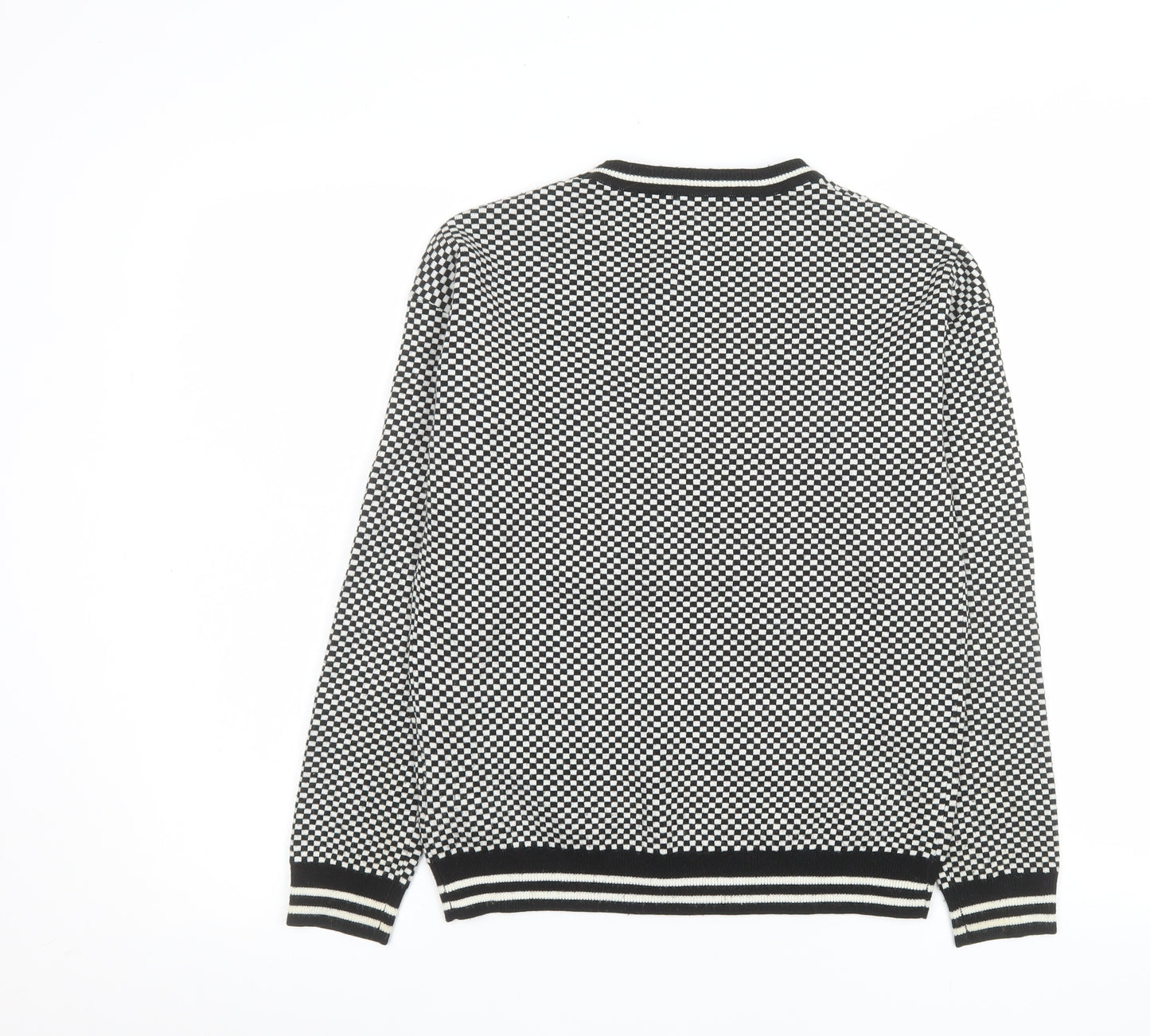 Splash Womens Black White Heart Geometric Knit Jumper Size 6