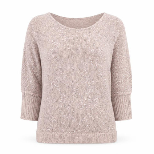 Spirit at M&Co Women Blush Sequin Knit Jumper Size 10