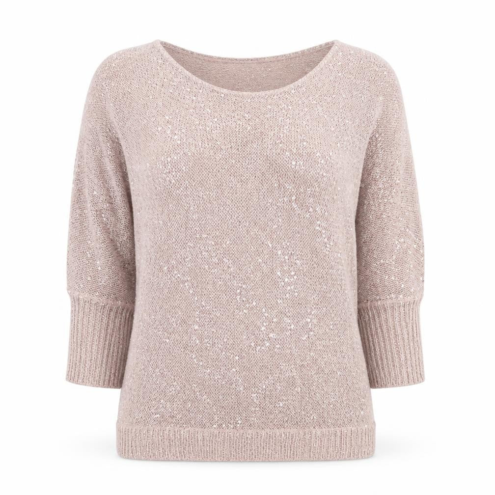 Spirit at M&Co Women Blush Sequin Knit Jumper Size 10