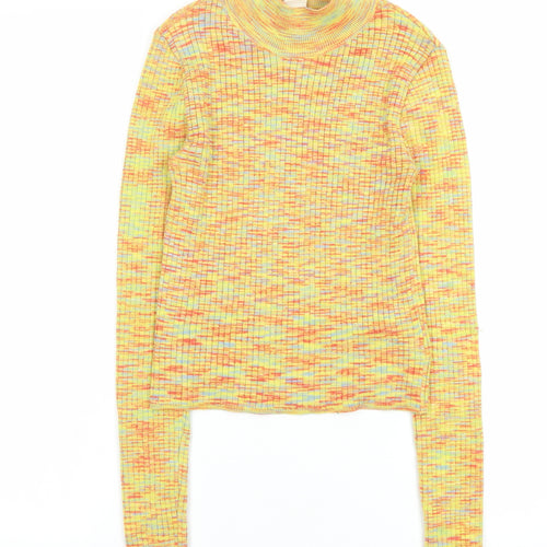 Outfitters Women’s Multicoloured Mock Neck Knit Pullover Jumper Size S