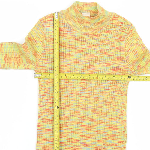 Outfitters Women’s Multicoloured Mock Neck Knit Pullover Jumper Size S