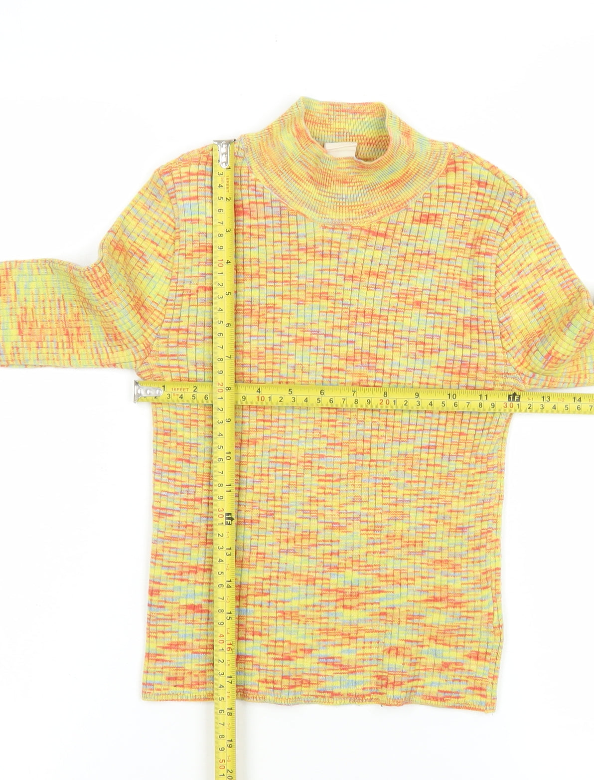 Outfitters Women’s Multicoloured Mock Neck Knit Pullover Jumper Size S