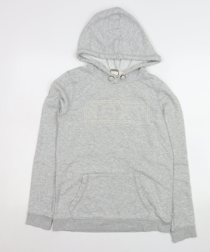 Roxy Womens Grey Pullover Hoodie Small Cotton Blend Casual