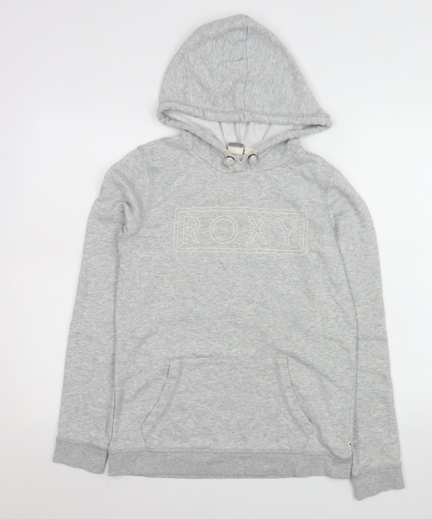Roxy Womens Grey Pullover Hoodie Small Cotton Blend Casual