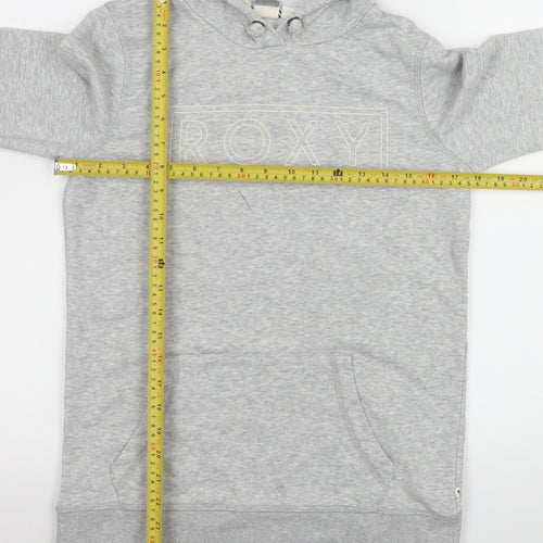 Roxy Womens Grey Pullover Hoodie Small Cotton Blend Casual