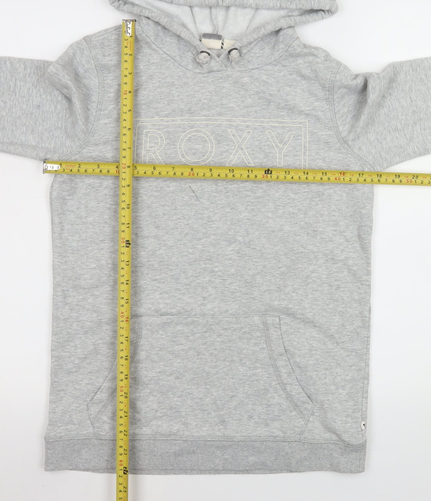 Roxy Womens Grey Pullover Hoodie Small Cotton Blend Casual