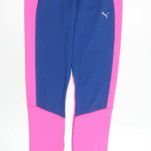 Puma Women's Blue Pink Leggings Size 14 Compression Running Trousers