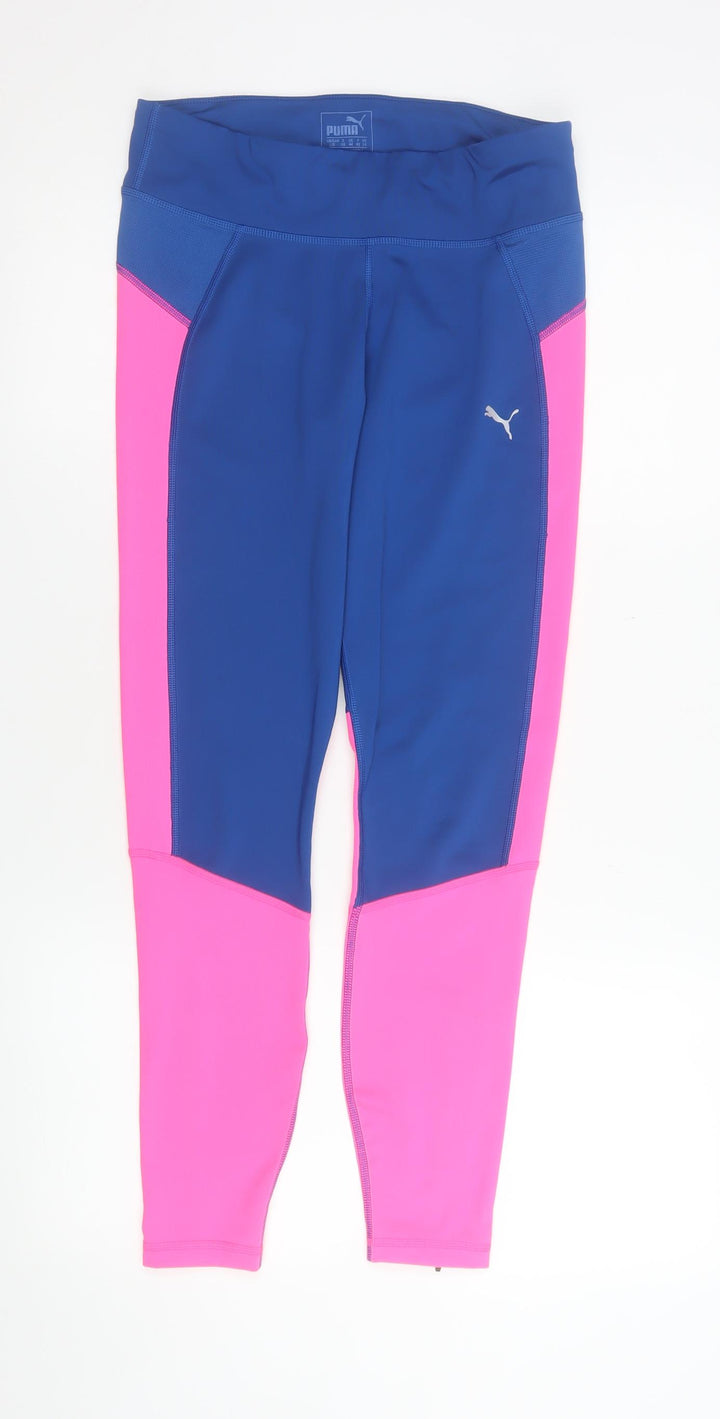Puma Women's Blue Pink Leggings Size 14 Compression Running Trousers