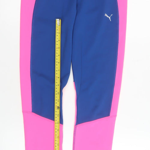 Puma Women's Blue Pink Leggings Size 14 Compression Running Trousers