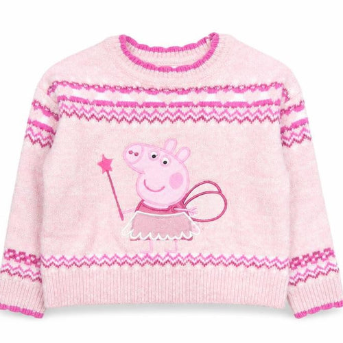 Nutmeg Girls Pink Peppa Pig Fair Isle Knit Jumper 18-24 Months Pullover
