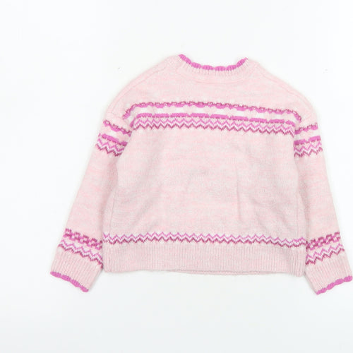 Nutmeg Girls Pink Peppa Pig Fair Isle Knit Jumper 18-24 Months Pullover
