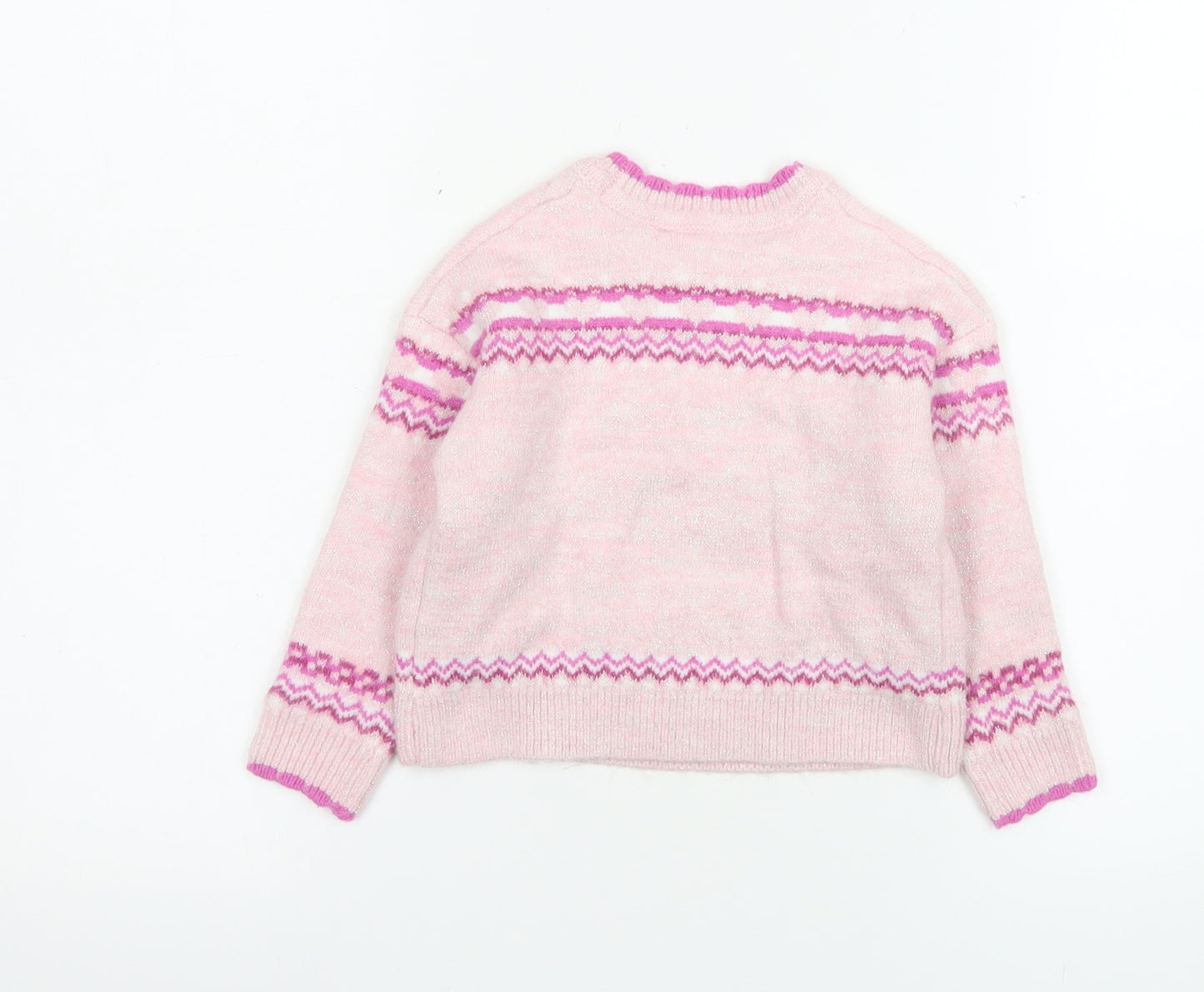 Nutmeg Girls Pink Peppa Pig Fair Isle Knit Jumper 18-24 Months Pullover