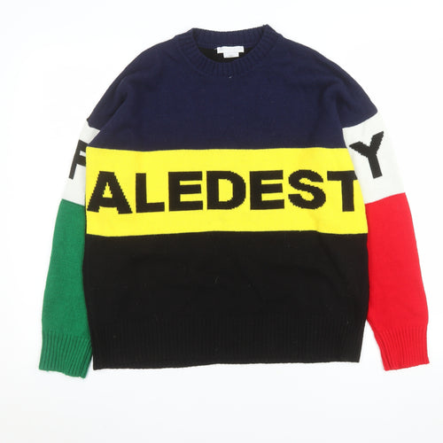 Cooperative Men's Multicoloured Crew Neck Pullover Jumper XS