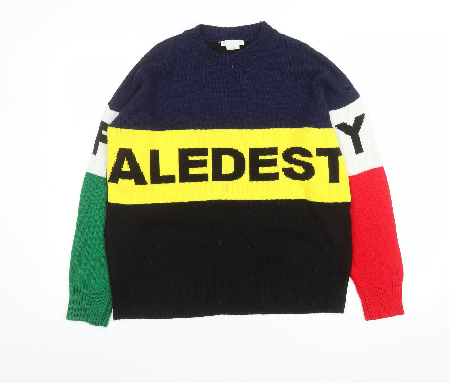 Cooperative Men's Multicoloured Crew Neck Pullover Jumper XS