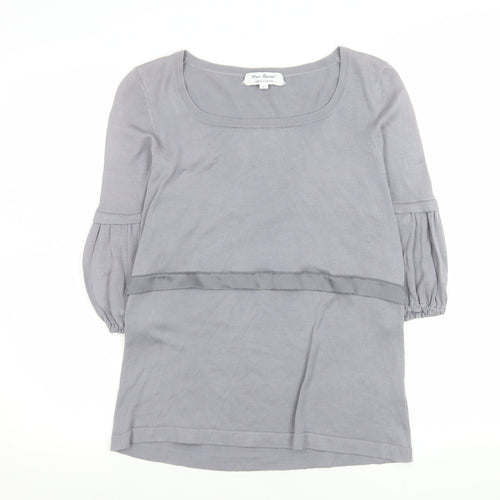 Rose Nacré Women’s Grey Silk Cotton Scoop Neck Jumper L