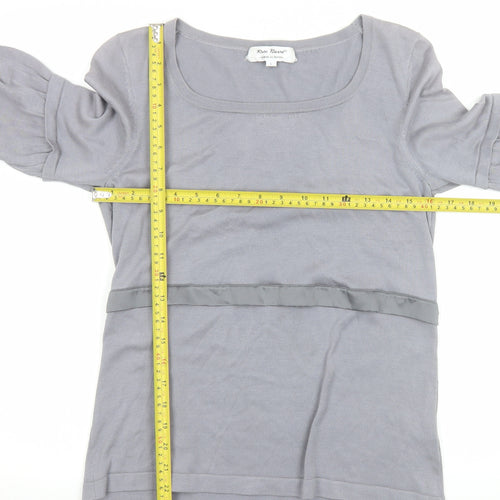 Rose Nacré Women’s Grey Silk Cotton Scoop Neck Jumper L