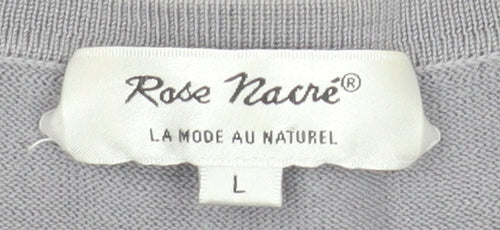 Rose Nacré Women’s Grey Silk Cotton Scoop Neck Jumper L