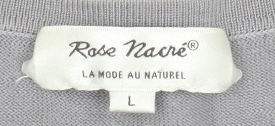 Rose Nacré Women’s Grey Silk Cotton Scoop Neck Jumper L