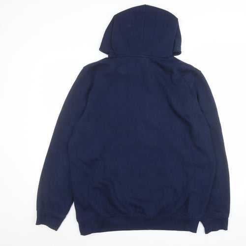 NFL Mens Blue Pullover Hoodie Size M Graphic Fleece Sweatshirt
