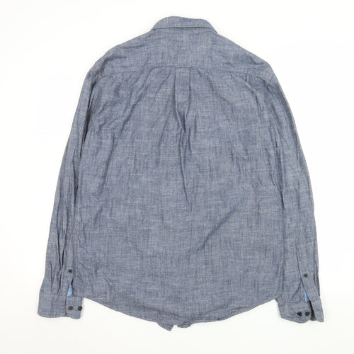 U.S. Polo Assn. Men's Blue Long Sleeve Slim Fit Button-Up Shirt L