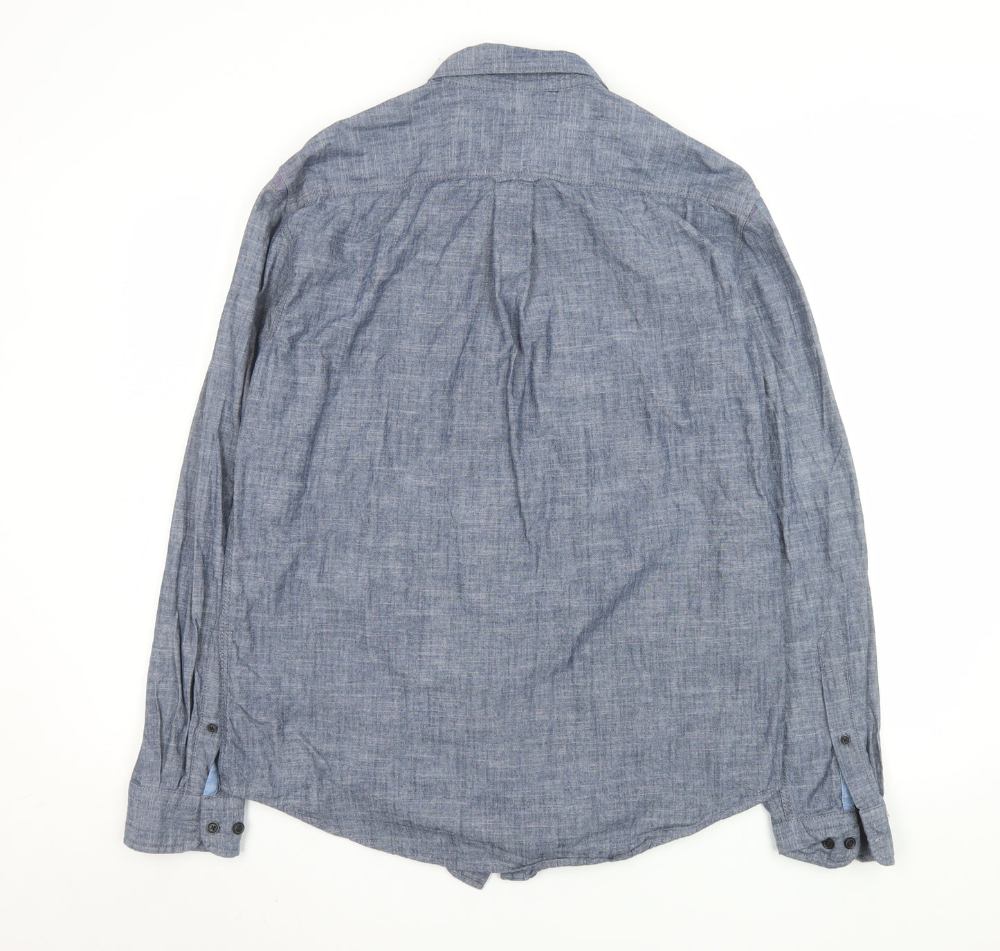 U.S. Polo Assn. Men's Blue Long Sleeve Slim Fit Button-Up Shirt L