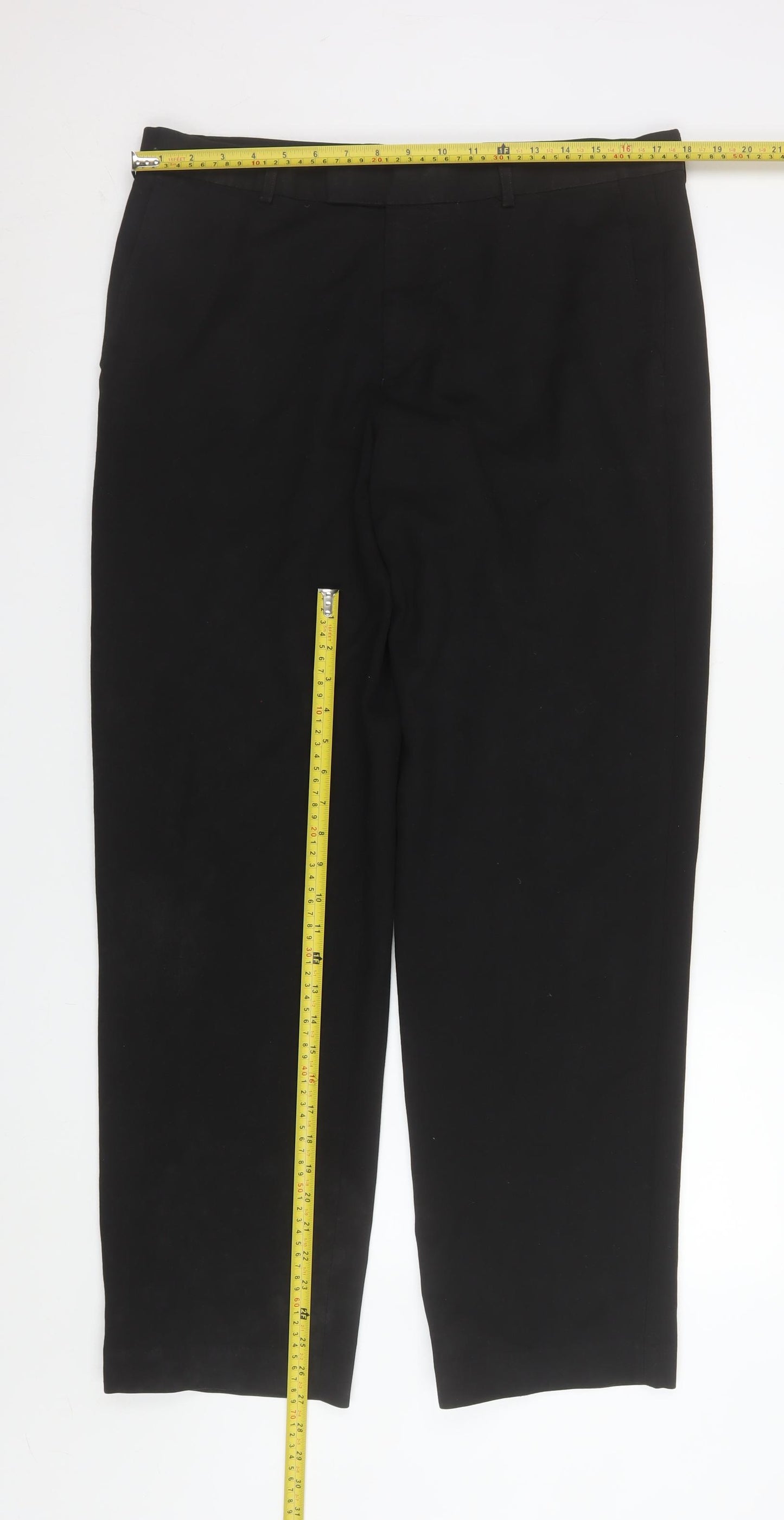 St Bernard Men’s Black 36x33 Regular Fit Dress Pants