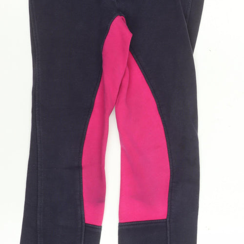 Wessex Girls Blue & Pink Riding Trousers 24 in Cotton Stretch Equestrian Breeches