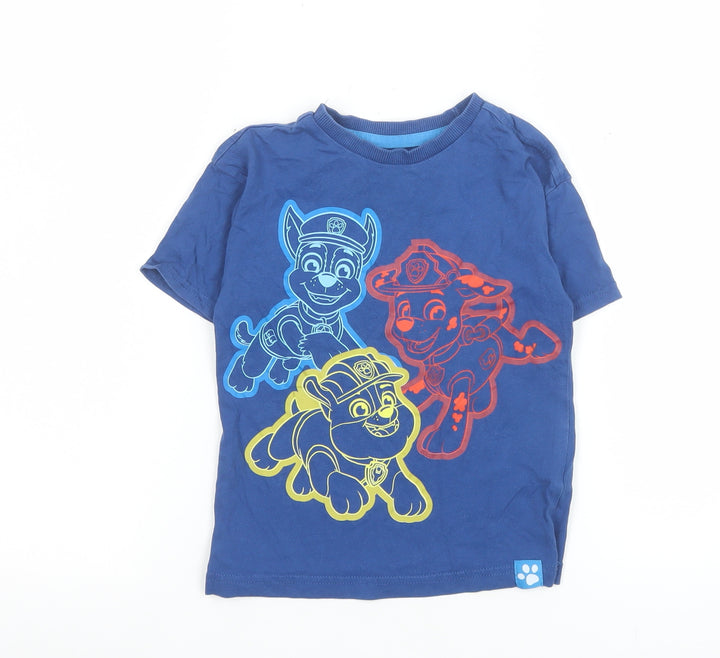 Dunnes Stores Boys Blue PAW Patrol Cotton T-Shirt 2-3 Years