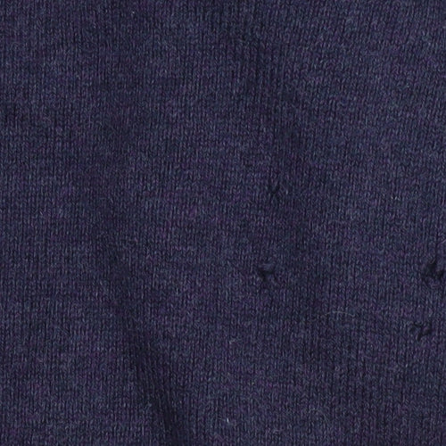 Simon Carter Men's Purple Cotton Cashmere Crew Neck Jumper Size M