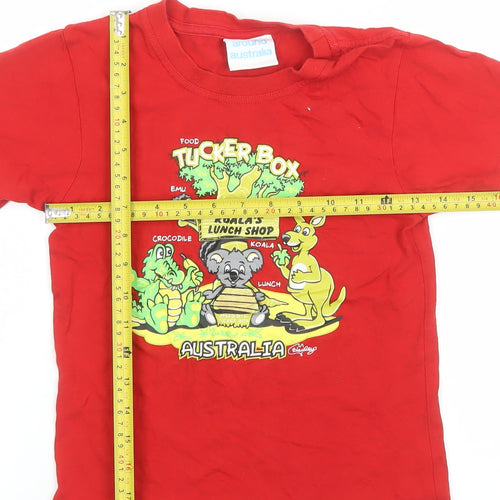 Around Australia Boys Red Koala Graphic Cotton T-Shirt Size 8 Years