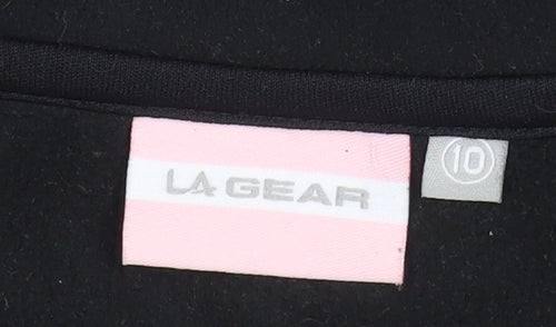 LA Gear Women’s Black Fleece Full Zip Sleeveless Waistcoat Size 10