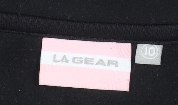 LA Gear Women’s Black Fleece Full Zip Sleeveless Waistcoat Size 10