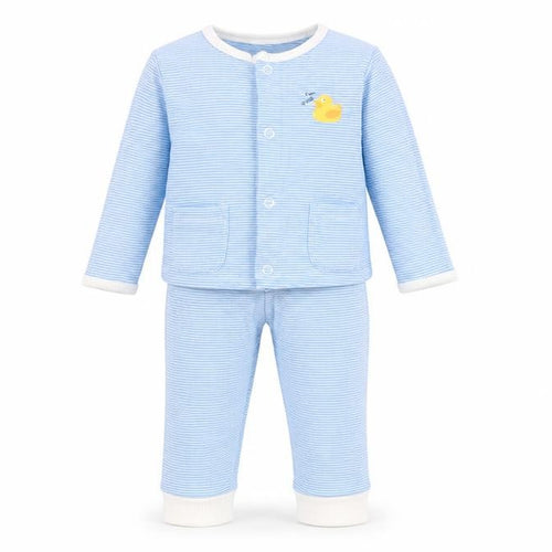 Leigh Tucker Willow Blue Striped Baby Outfit Set 6-9 Months Cotton