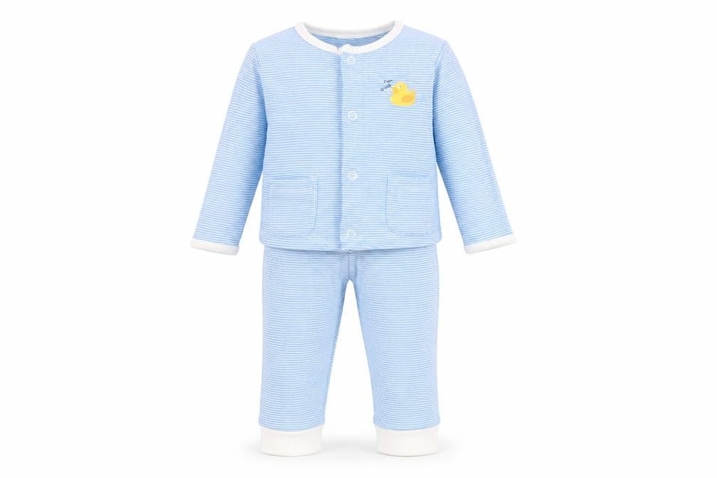 Leigh Tucker Willow Blue Striped Baby Outfit Set 6-9 Months Cotton