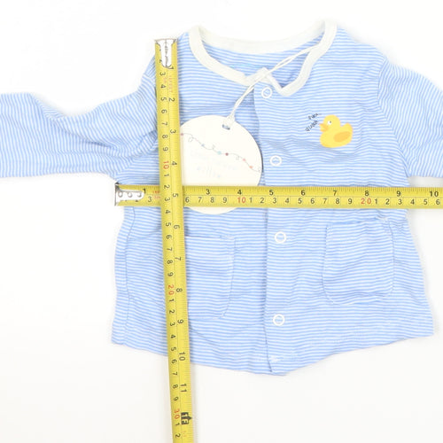 Leigh Tucker Willow Blue Striped Baby Outfit Set 6-9 Months Cotton