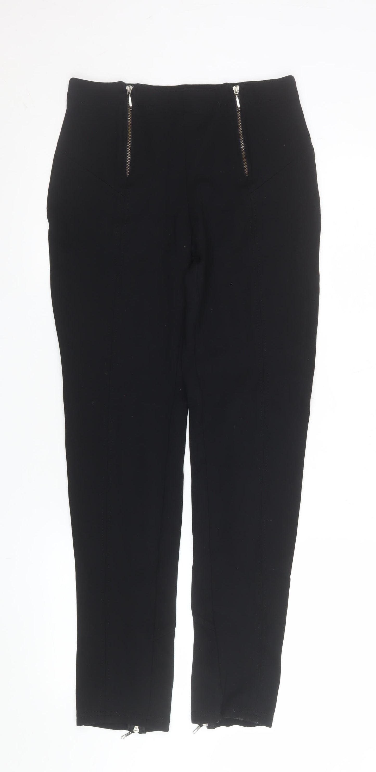 Maloka Women Black Slim Fit Stretch Trousers Size 10